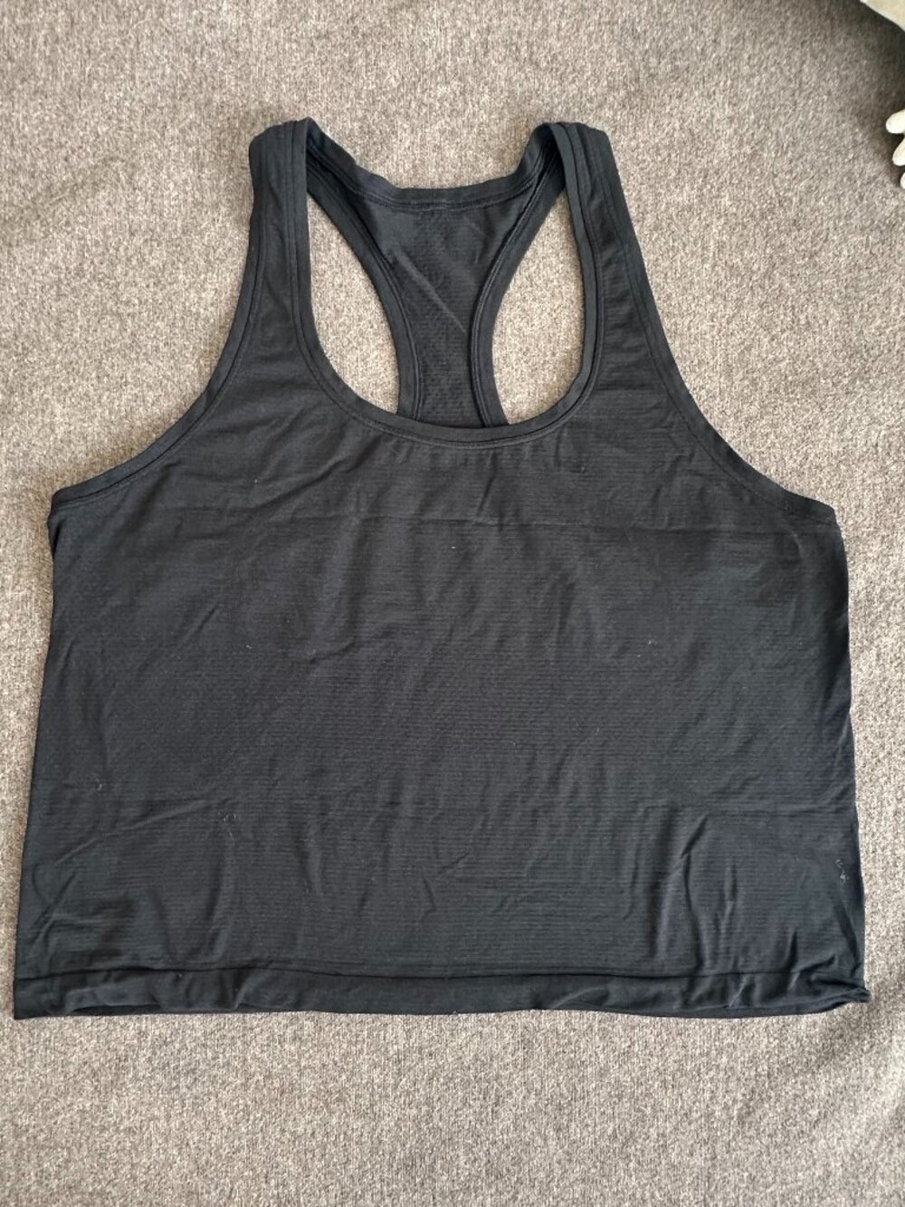 Lululemon Black Swiftly Tech 2.0 Waist Length Tank Size 14